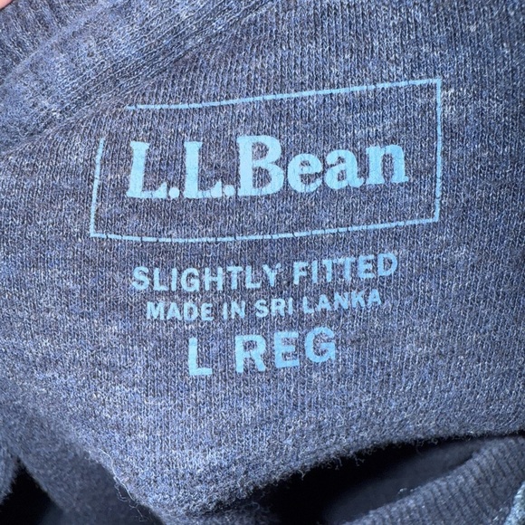 L.L. Bean Men's Sz L Washed Cotton Double-Knit Crewneck, Slightly Fitted L/Slv - Picture 6 of 6